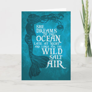 Mermaid Greetings Card - She Dreams of the Ocean