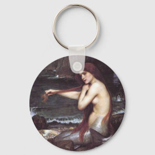 Mermaid Grooming Her Hair Key Ring