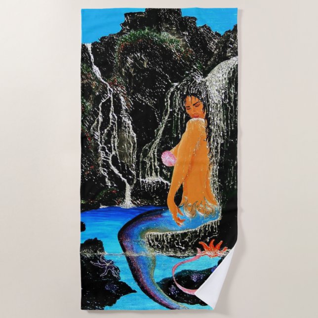 Mermaid grotto fresh water shower beach towel (Front)