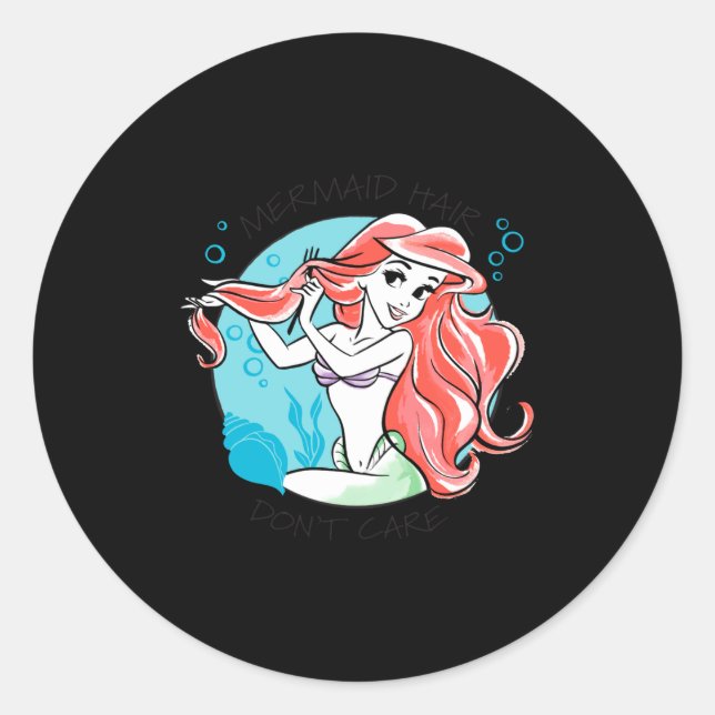 Mermaid Hair Dont Care  Classic Round Sticker (Front)