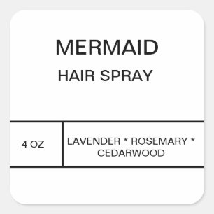 Mermaid Hair Spray Label