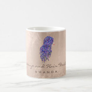 Mermaid Hairdresser Makeup Artist Ivory Purple Coffee Mug