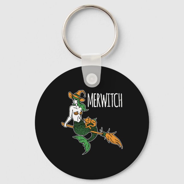 Mermaid Halloween  Key Ring (Front)