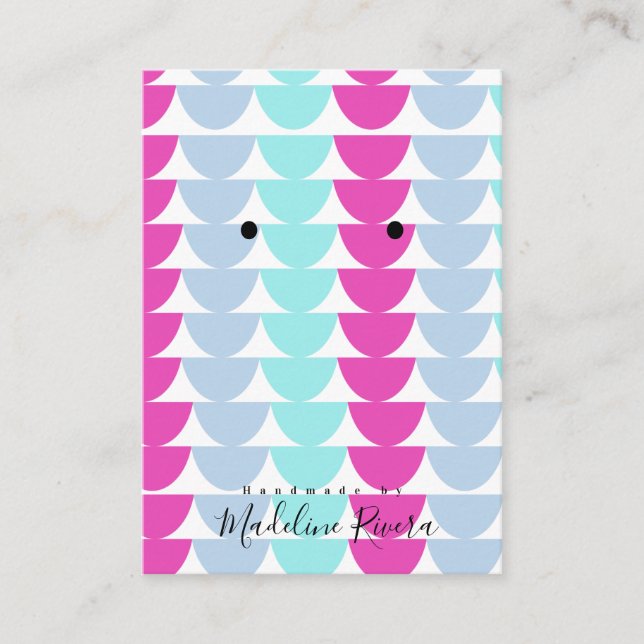 Mermaid Handmade Artisan Earring Display Cards (Front)