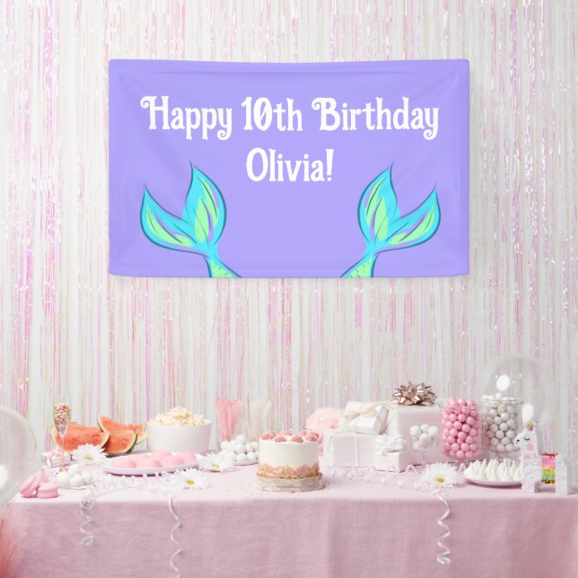Mermaid Happy Birthday Banner (Party)