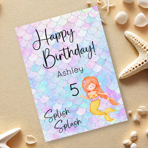 Mermaid Happy Birthday Card