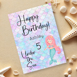 Mermaid Happy Birthday Card