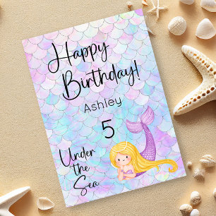 Mermaid Happy Birthday Card