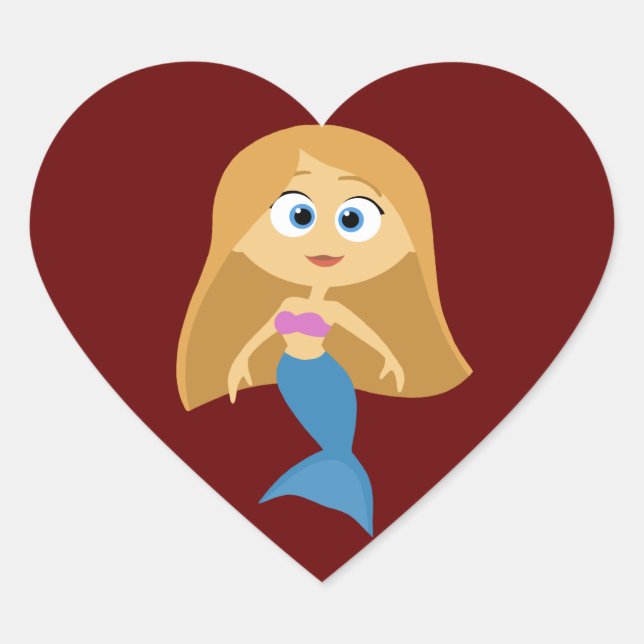 Mermaid Heart Sticker (Front)