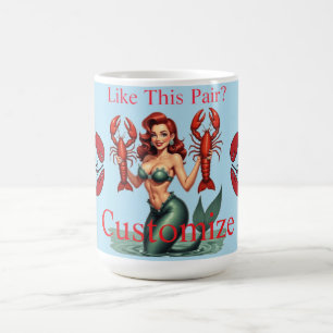 Mermaid Holding Lobsters Thunder_Cove Coffee Mug