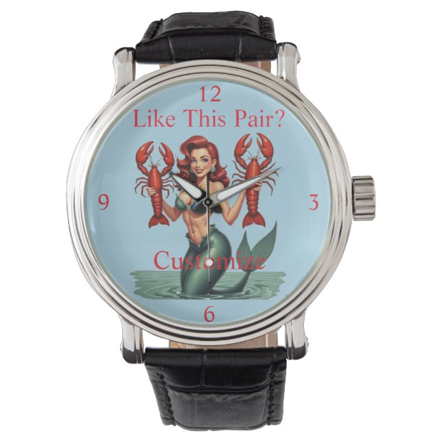 Mermaid Holding Lobsters Thunder_Cove Watch (Front)
