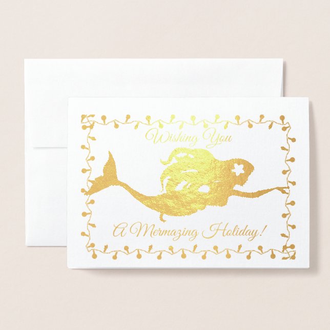 Mermaid Holiday Card (Front With Envelope)