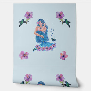 Mermaid hummingbird wallpaper by Renee Lavoie