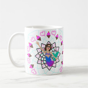 Mermaid Ice Cream Princess Personalised Coffee Tea Mug