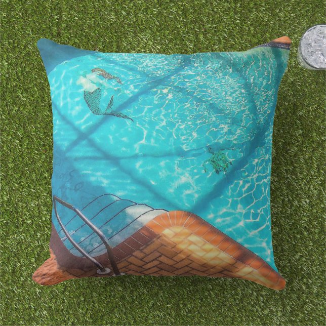 Mermaid in a Swimming Pool Cushion (Grass)