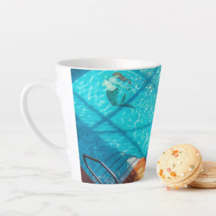 Mermaid in a Swimming Pool Latte Mug