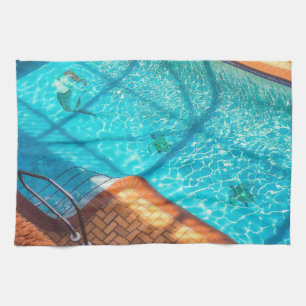 Mermaid in a Swimming Pool Tea Towel