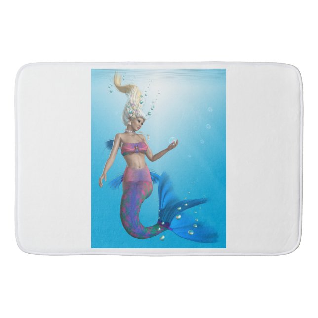 Mermaid in Aqua Bath Mat (Front)