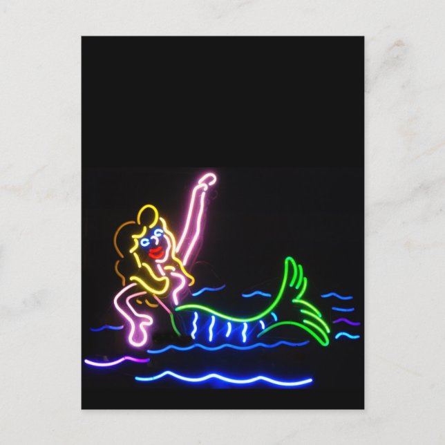 Mermaid in Neon Postcard (Front)