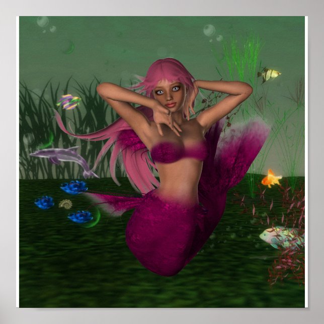 Mermaid in Sea Poster (Front)