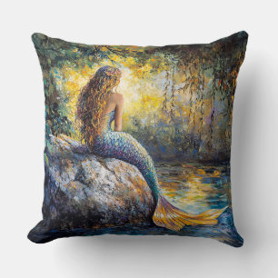 Mermaid in the Grotto Painting Cushion
