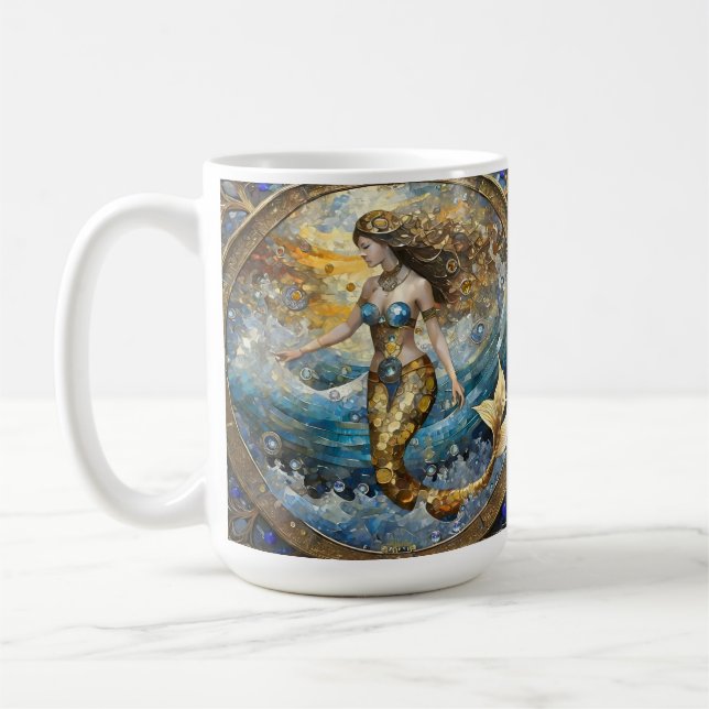Mermaid in the Ocean Waves Coffee Mug (Left)