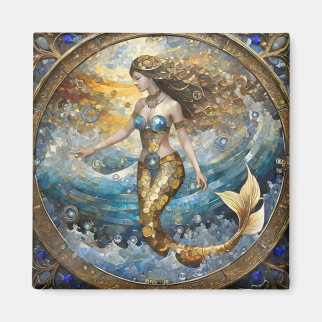 Mermaid in the Ocean Waves Magnet (Front)