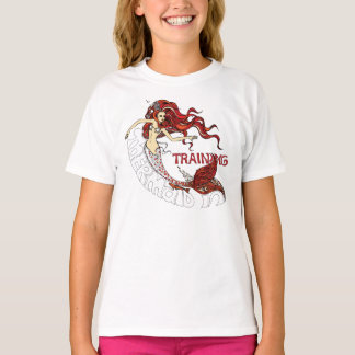 Mermaid in Training, children (redhead) T-Shirt