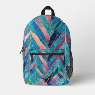 Mermaid Inspired Beachy Design Printed Backpack
