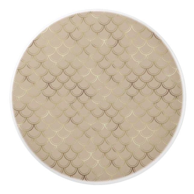 MERMAID INSPIRED NEUTRAL CUSTOM CERAMIC KNOB (Front)