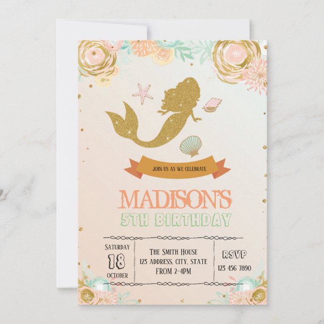 Mermaid invitation (Front)