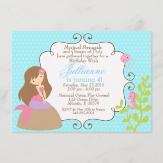 Mermaid invitation for a girl birthday