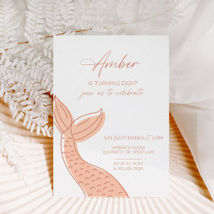 Mermaid Invitation, Minimalist, Under the Sea, Mer Invitation