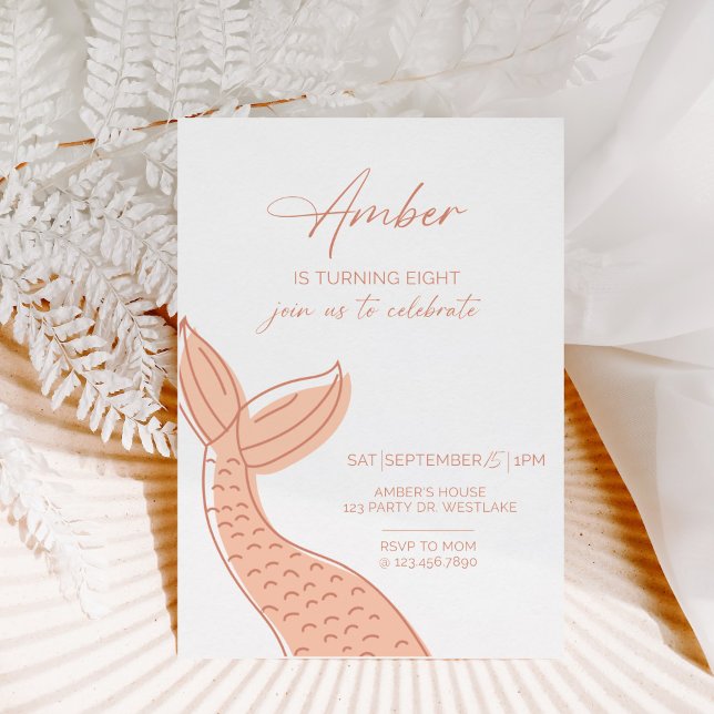 Mermaid Invitation, Minimalist, Under the Sea, Mer Invitation (Creator Uploaded)