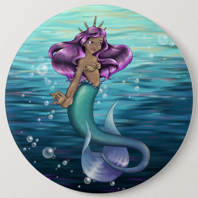 Mermaid Iole 6 Cm Round Badge (Front)