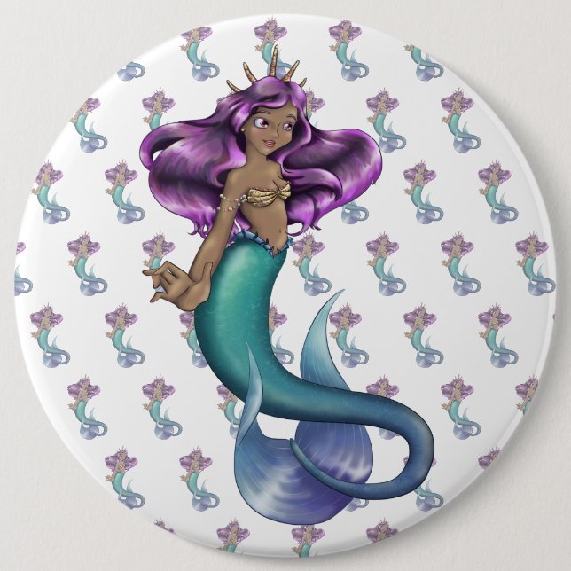 Mermaid Iole 6 Cm Round Badge (Front)