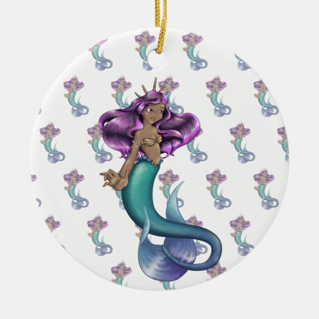 Mermaid Iole Ceramic Ornament (Front)