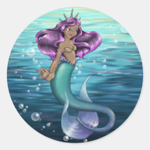 Mermaid Iole Classic Round Sticker
