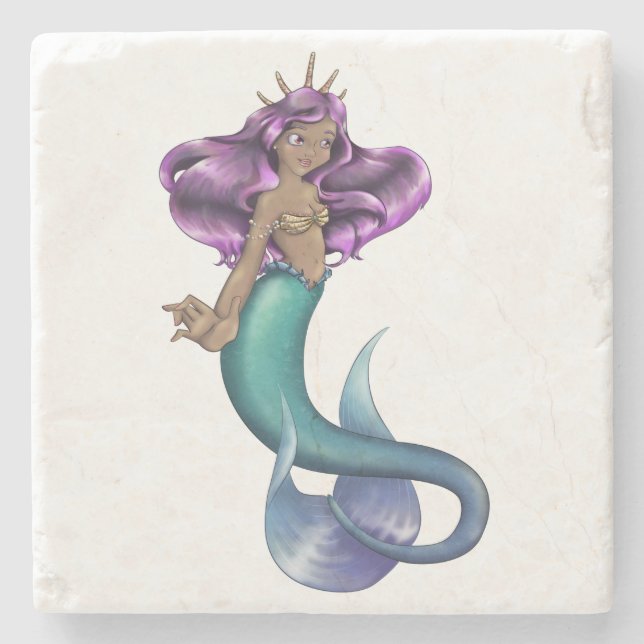 Mermaid Iole Stone Coaster (Front)