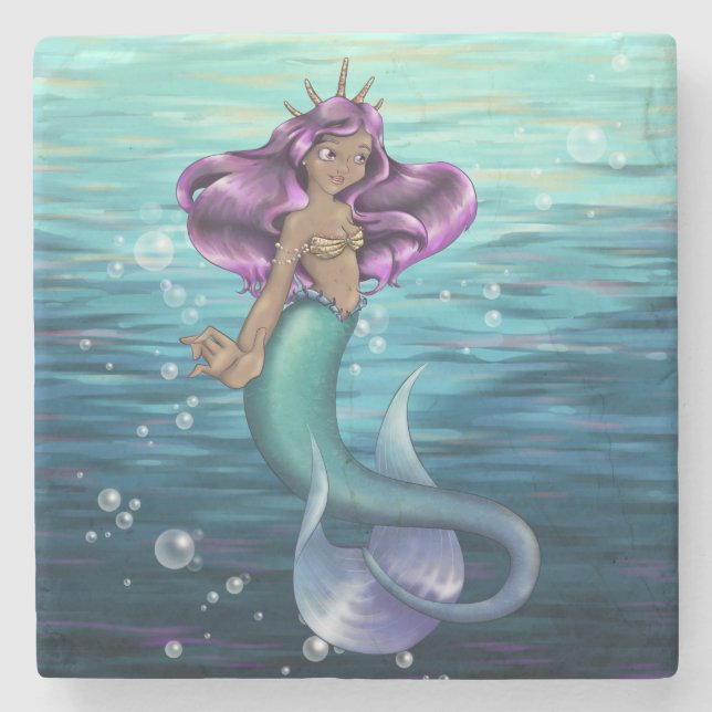 Mermaid Iole Stone Coaster (Front)