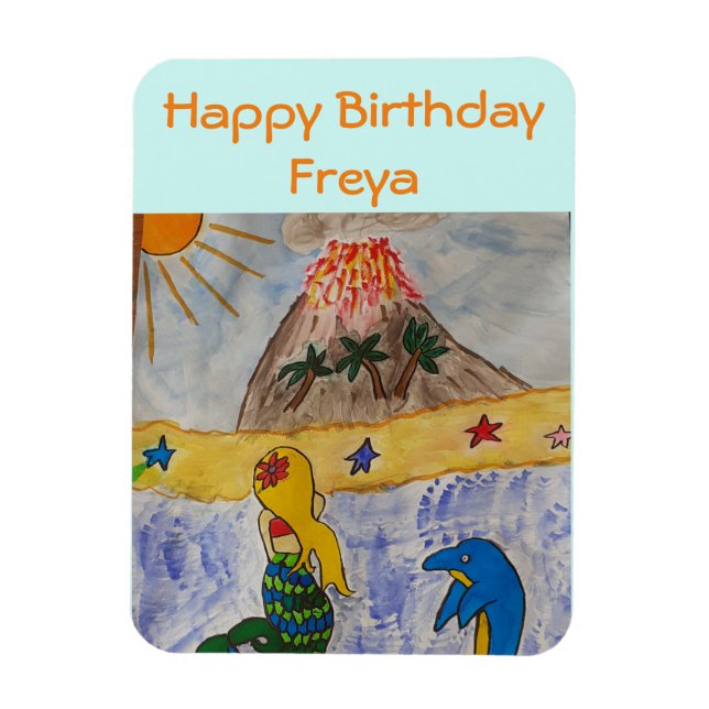 Mermaid Island Birthday Flexible Magnet (Vertical)