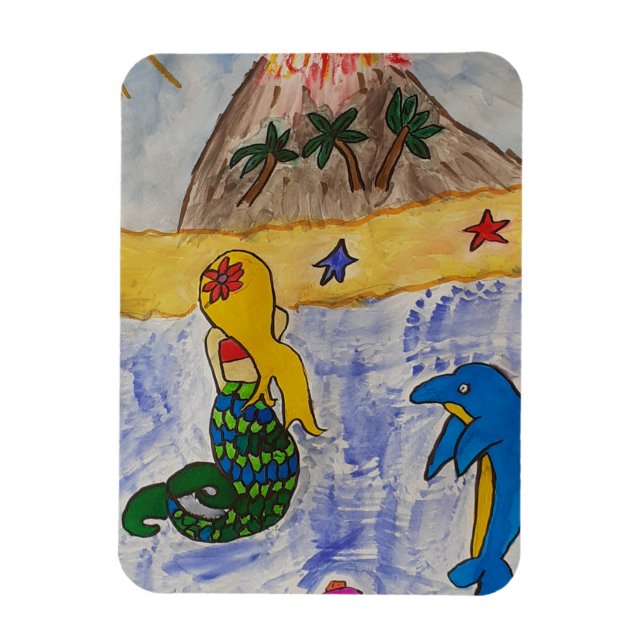 Mermaid Island Flexible Photo Magnet (Vertical)