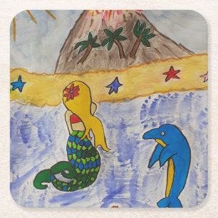 Mermaid Island Paper Coaster