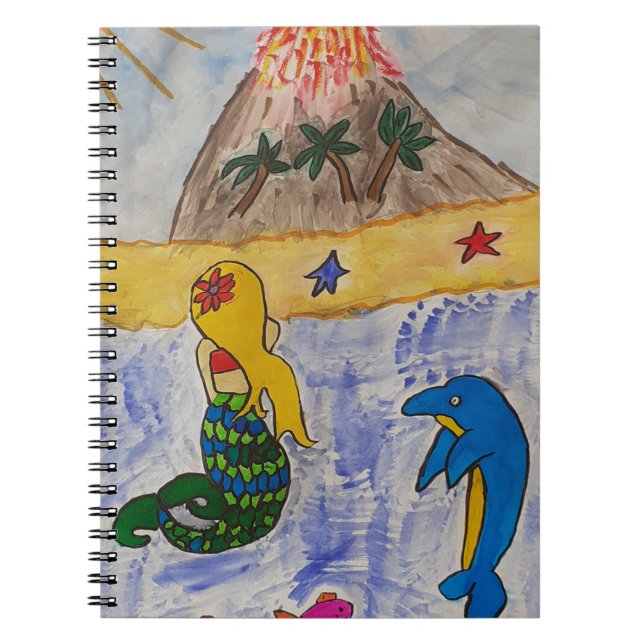 Mermaid Island Spiral Notebook (Front)