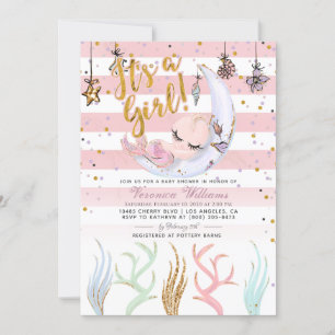 Mermaid It's a Girl Baby Shower Invitation