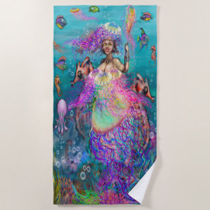 Mermaid Jellyfish Beach Towel