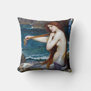 Mermaid, John William Waterhouse Cushion