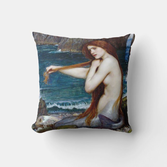 Mermaid, John William Waterhouse Cushion (Front)