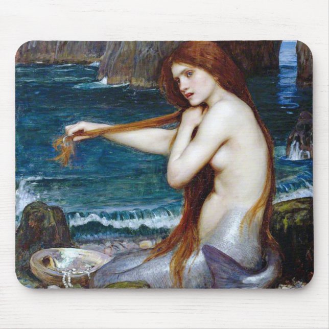 Mermaid, John William Waterhouse Mouse Pad (Front)
