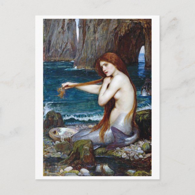 Mermaid, John William Waterhouse Postcard (Front)